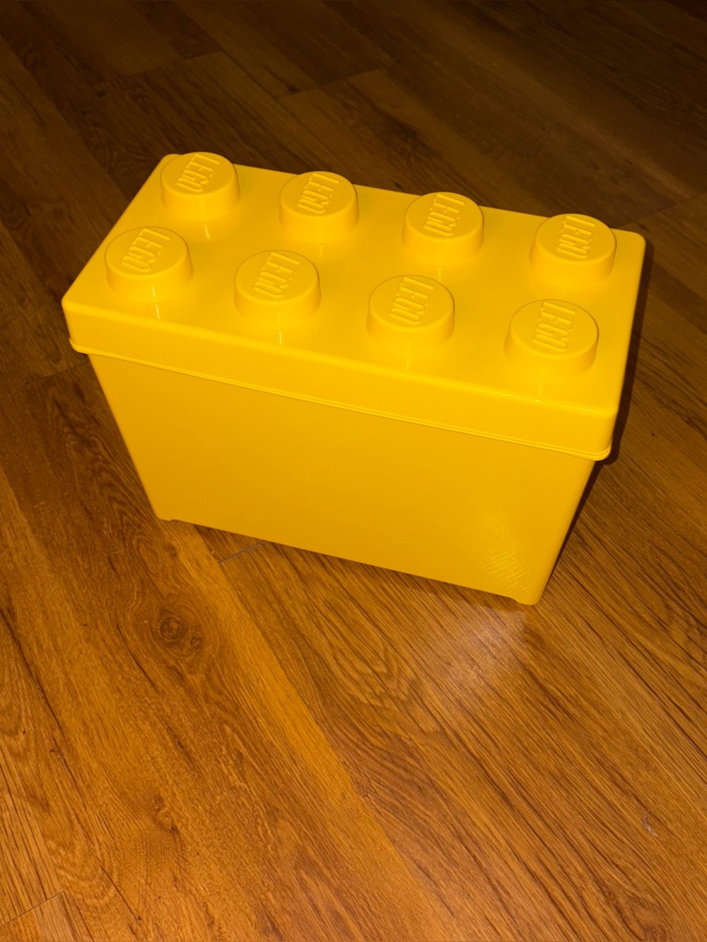 Yellow Brick-Style LEGO Storage Box – Stackable Home Organizer